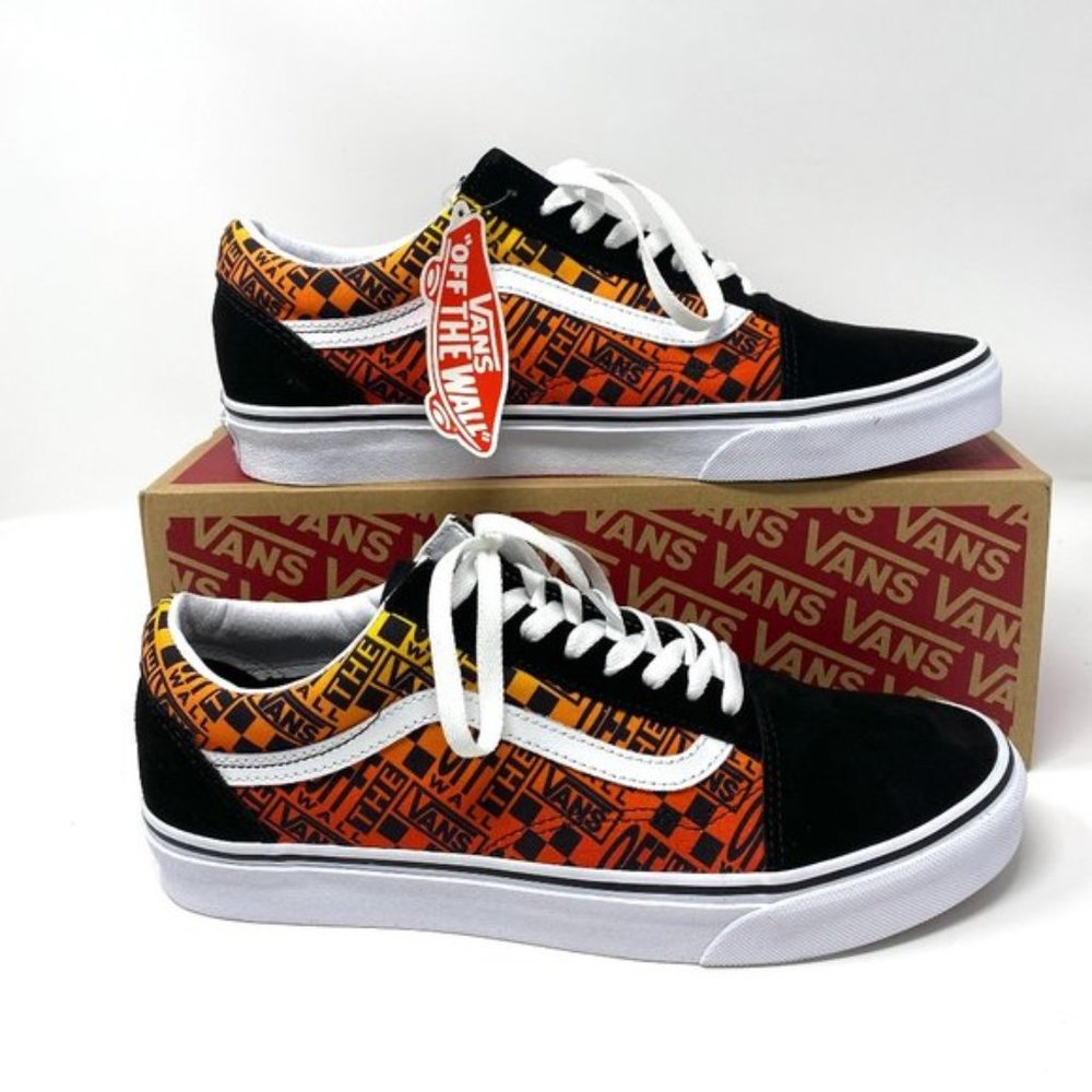 💖MEGA SALE💖VANS Old Skool Logo Flame Suede Canvas Shoes Women's VN0A4U3B2N5